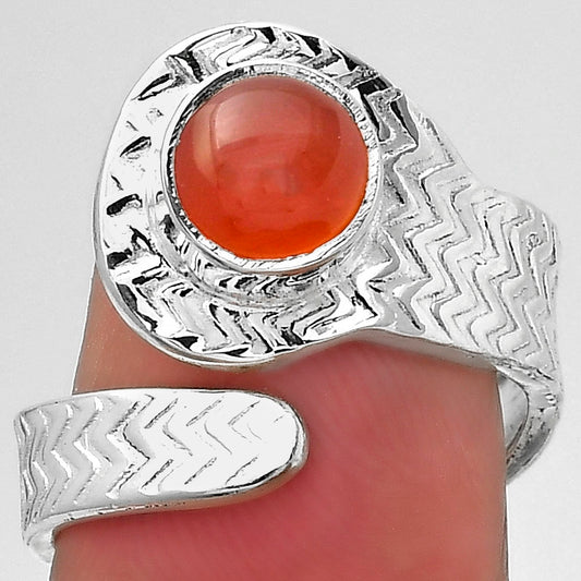 Adjustable - Natural Carnelian Ring size-7.5 R-1374 SDR152468