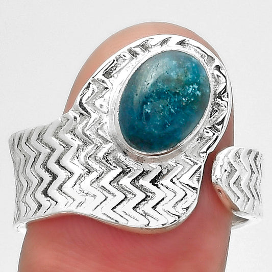 Adjustable - Natural Blue Apatite Ring size-8.5 R-1381 SDR152475