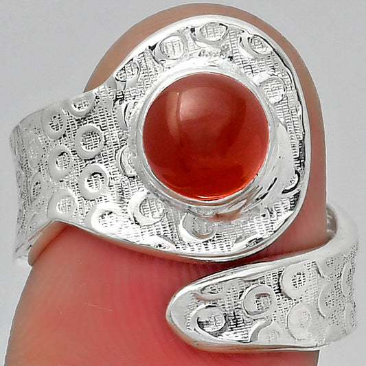 Adjustable - Natural Carnelian Ring size-7 R-1374 SDR152513