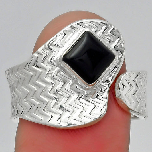 Adjustable - Black Onyx - Brazil Ring size-8.5 R-1381 SDR152522