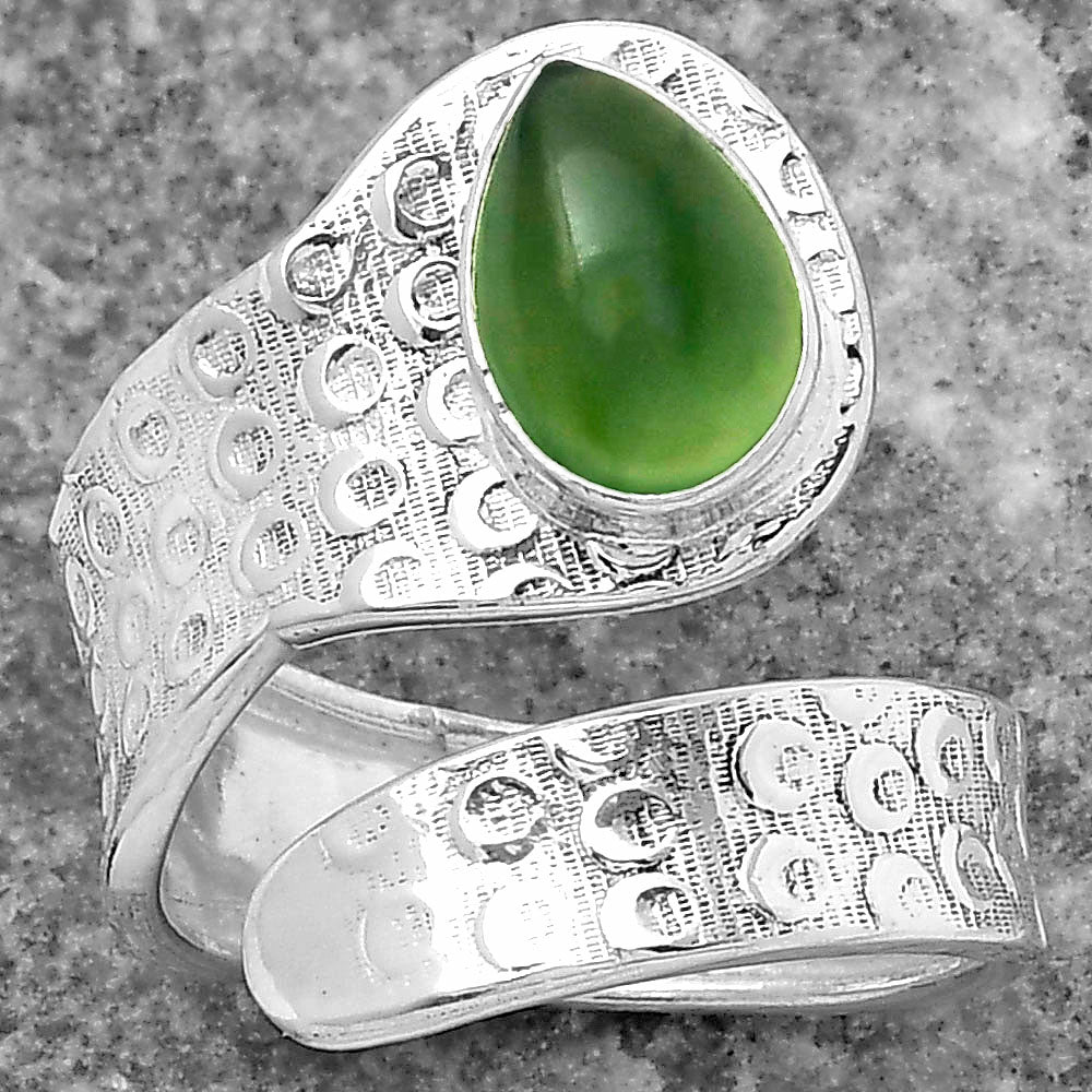 Adjustable - Nephrite Jade - Canada Ring size-8 R-1374 SDR152563