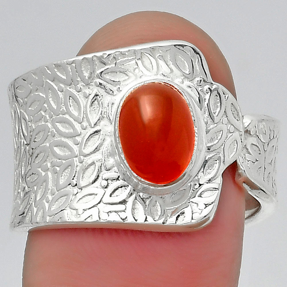 Adjustable - Natural Carnelian Ring size-8 R-1381 SDR152637