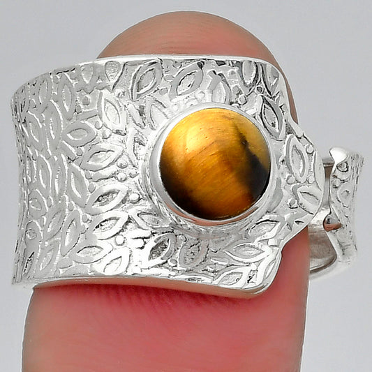 Adjustable - Tiger Eye - Africa Ring size-8 R-1381 SDR152642