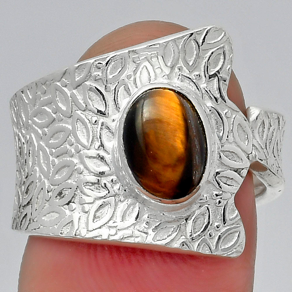 Adjustable - Tiger Eye - Africa Ring size-7.5 R-1381 SDR152643