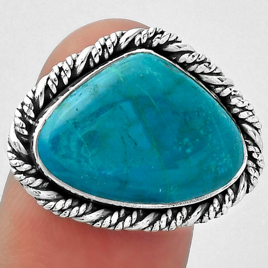 Natural Azurite Chrysocolla Ring size-7.5 R-1013 SDR153991