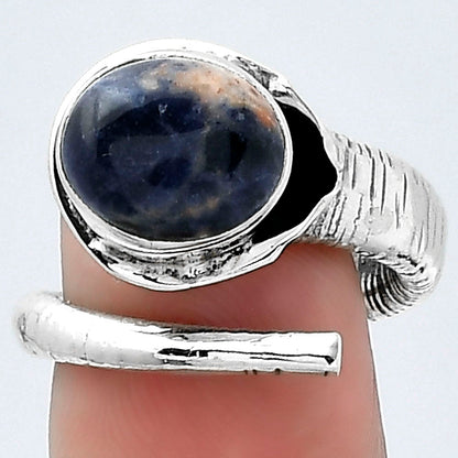 Adjustable - Natural Sodalite Ring size-6.5 R-1306 SDR154313
