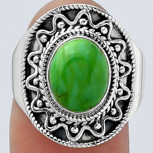 Green Mohave Turquoise - Arizona Ring size-7.5 R-1501 SDR154486