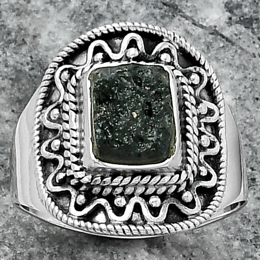 Natural Tektite Rough - Greek Ring size-9 R-1501 SDR154498
