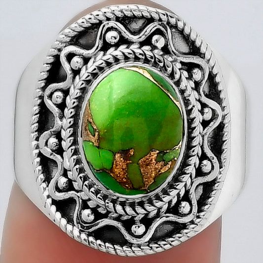 Copper Green Turquoise - Arizona Ring size-7.5 R-1501 SDR154525