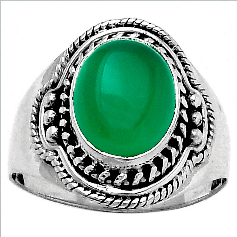 Natural Green Onyx Ring size-8.5 R-1312 SDR154590