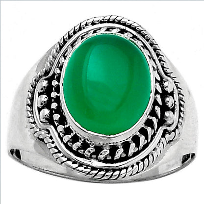 Natural Green Onyx Ring size-8.5 R-1312 SDR154590