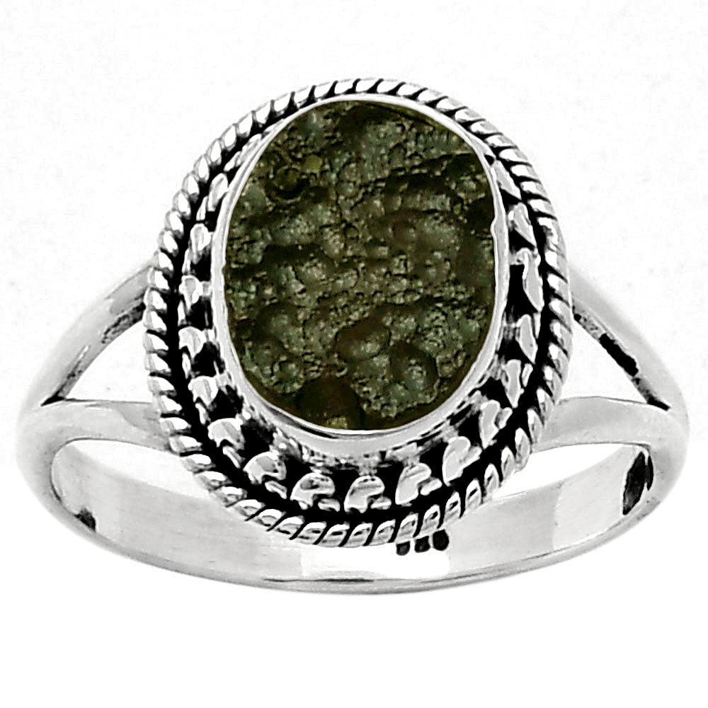 Natural Tektite Rough - Greek Ring size-7.5 R-1262 SDR154703