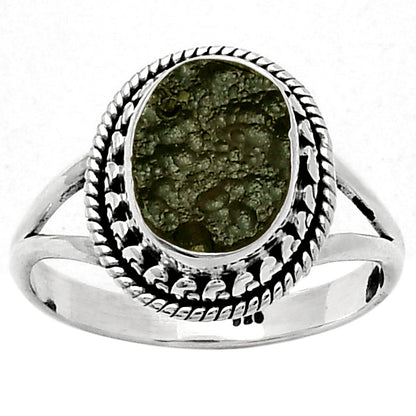 Natural Tektite Rough - Greek Ring size-7.5 R-1262 SDR154703