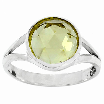 Faceted Natural Lemon Quartz Ring size-8.5 R-1005 SDR154834