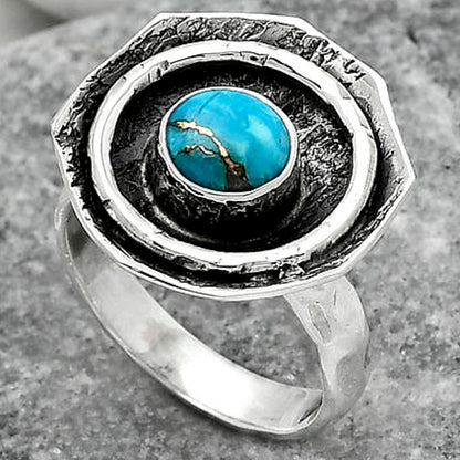 Copper Blue Turquoise - Arizona Ring size-6.5 R-1468 SDR154839