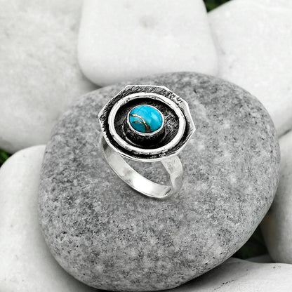 Copper Blue Turquoise - Arizona Ring size-6.5 R-1468 SDR154839