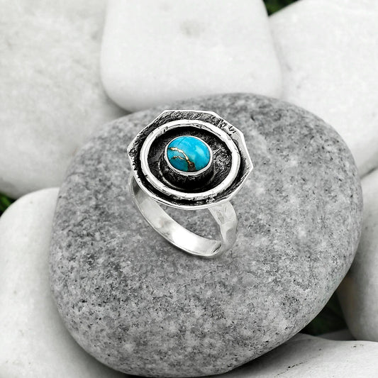 Copper Blue Turquoise - Arizona Ring size-6.5 R-1468 SDR154839
