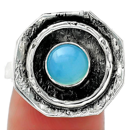 Natural Blue Chalcedony Ring size-8.5 R-1468 SDR154857