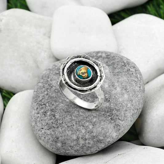 Copper Blue Turquoise - Arizona Ring size-8.5 R-1468 SDR154858