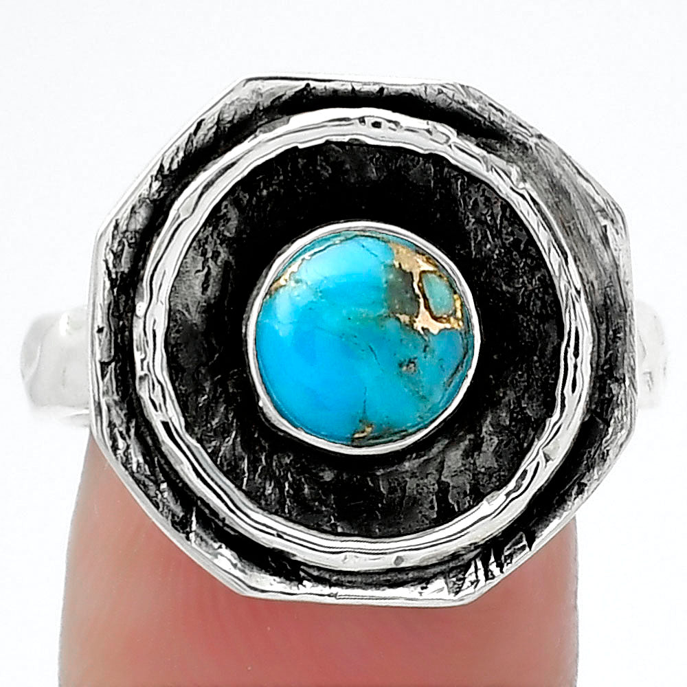 Copper Blue Turquoise - Arizona Ring size-8 R-1468 SDR154865