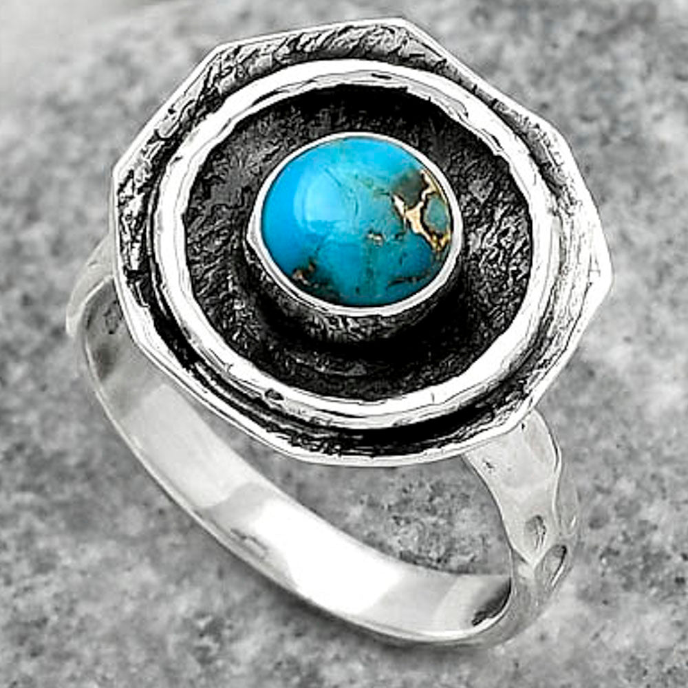 Copper Blue Turquoise - Arizona Ring size-8 R-1468 SDR154865