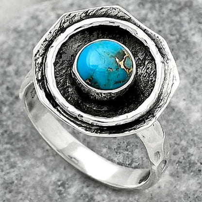 Copper Blue Turquoise - Arizona Ring size-8 R-1468 SDR154865