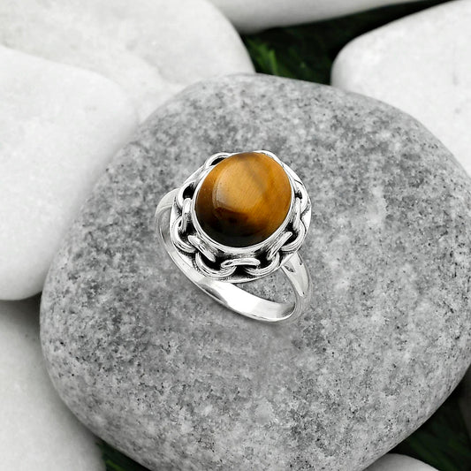 Natural Tiger Eye - Africa Ring size-8 R-1528 SDR155017