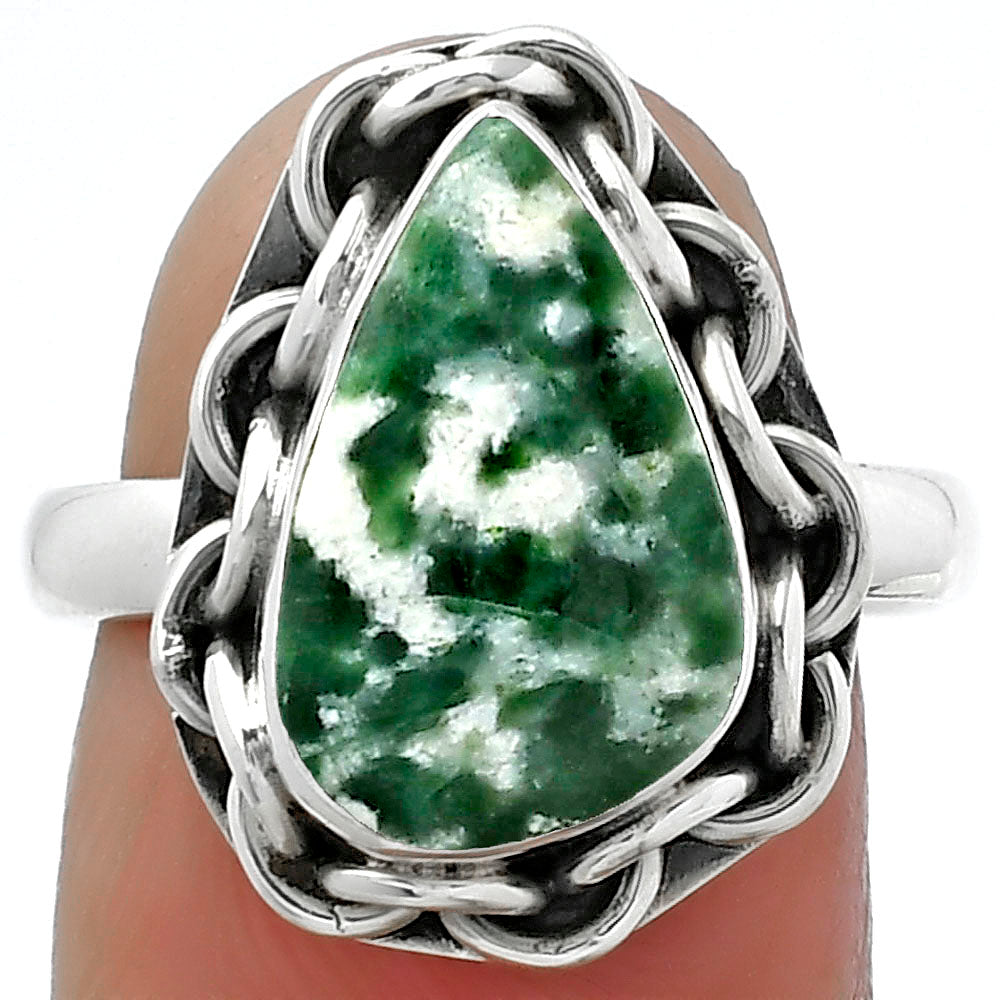 Natural Dioptase Ring size-7.5 R-1528 SDR155019