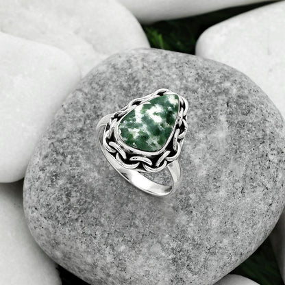 Natural Dioptase Ring size-7.5 R-1528 SDR155019