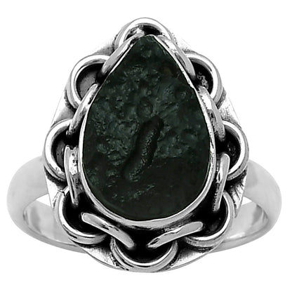 Natural Tektite Rough - Greek Ring size-7.5 R-1528 SDR155029