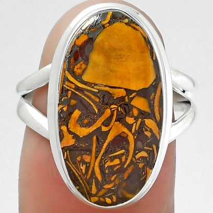 Coquina Fossil Jasper - India Ring size-7.5 R-1008 SDR155220
