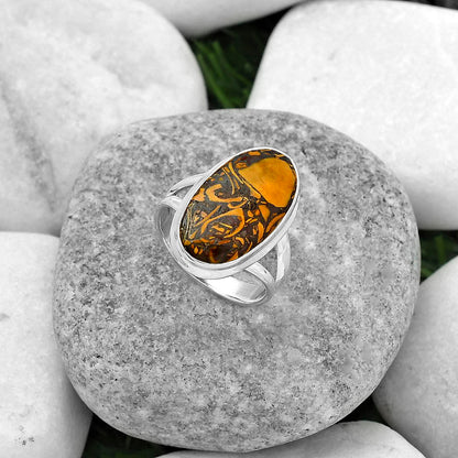 Coquina Fossil Jasper - India Ring size-7.5 R-1008 SDR155220