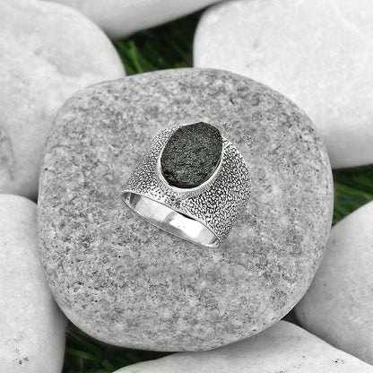 Natural Tektite Rough - Greek Ring size-7 R-1378 SDR155274