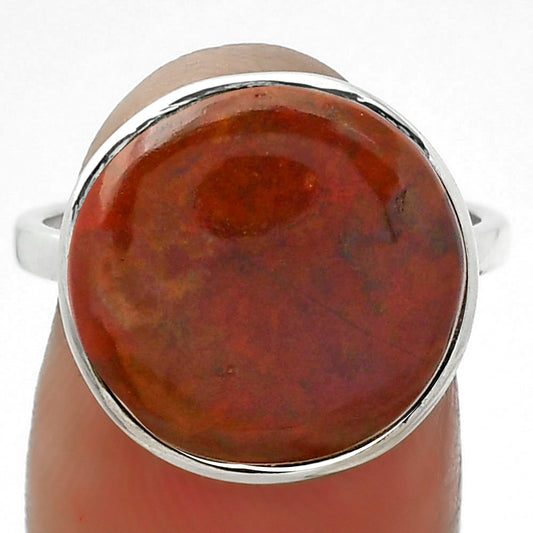 Natural Red Moss Agate Ring size-6.5 R-1001 SDR155580