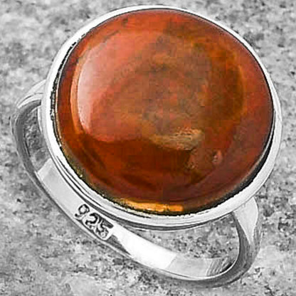 Natural Red Moss Agate Ring size-6.5 R-1001 SDR155611