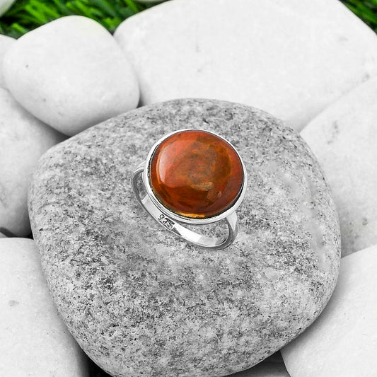 Natural Red Moss Agate Ring size-6.5 R-1001 SDR155611