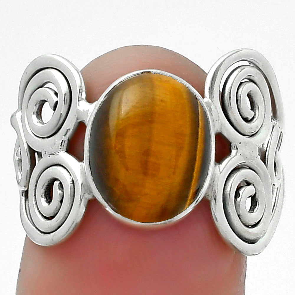 Natural Tiger Eye - Africa Ring size-8 R-1658 SDR155830