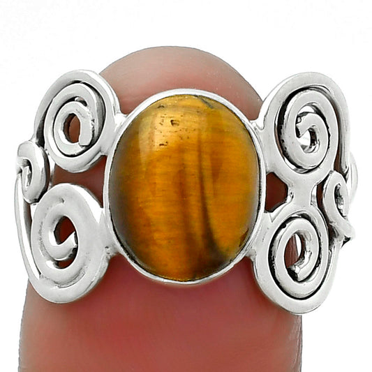 Natural Tiger Eye - Africa Ring size-8 R-1658 SDR155844