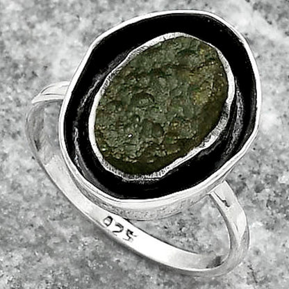 Natural Tektite Rough - Greek Ring size-8 R-1468 SDR155885