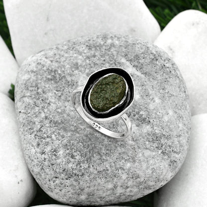 Natural Tektite Rough - Greek Ring size-8 R-1468 SDR155885