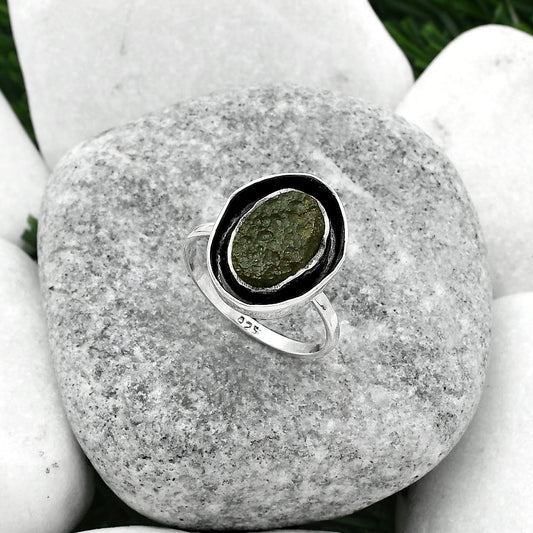 Natural Tektite Rough - Greek Ring size-8 R-1468 SDR155885