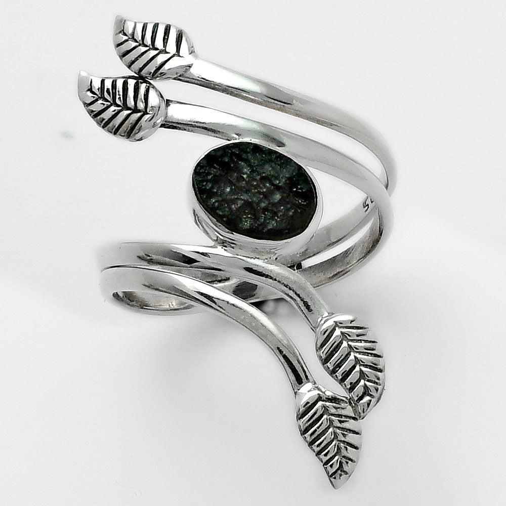 Natural Tektite Rough - Greek Ring size-8.5 R-1251 SDR155931