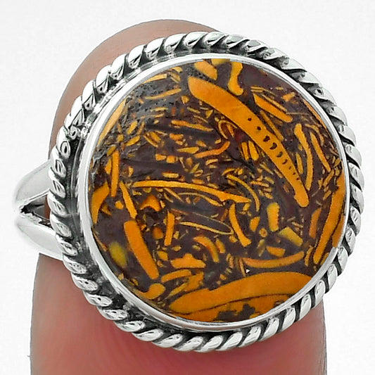 Natural Coquina Fossil Jasper India Ring size-7 R-1010 SDR155964