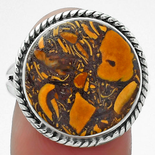 Coquina Fossil Jasper - India Ring size-8.5 R-1010 SDR156003