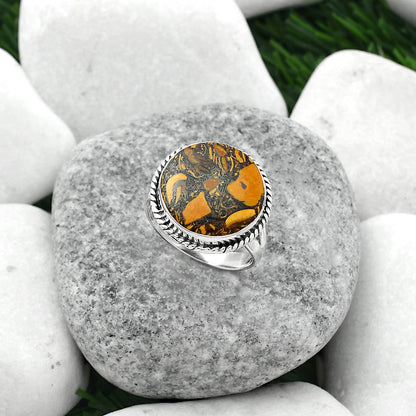 Coquina Fossil Jasper - India Ring size-8.5 R-1010 SDR156003