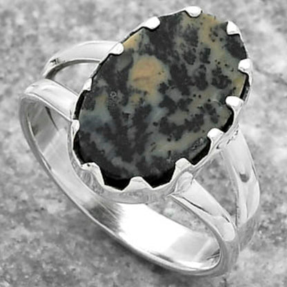 Natural Russian Honey Dendrite Opal Ring size-7.5 R-1210 SDR156024