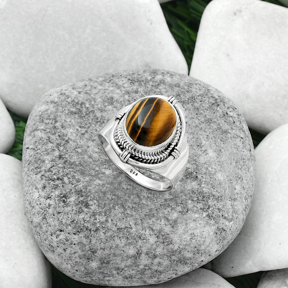 Natural Tiger Eye - Africa Ring size-8 R-1539 SDR156251