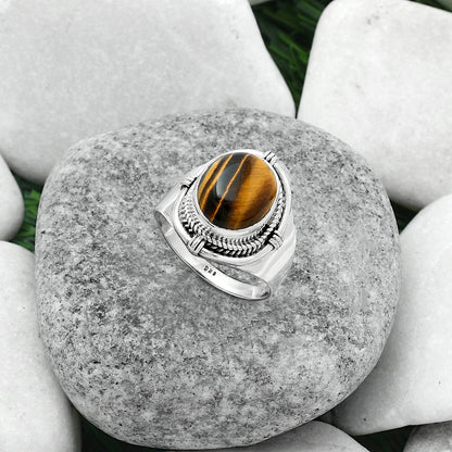 Natural Tiger Eye - Africa Ring size-8 R-1539 SDR156251