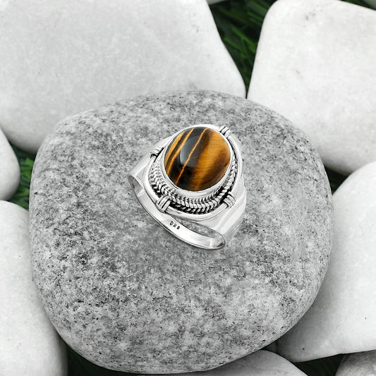 Natural Tiger Eye - Africa Ring size-8 R-1539 SDR156251