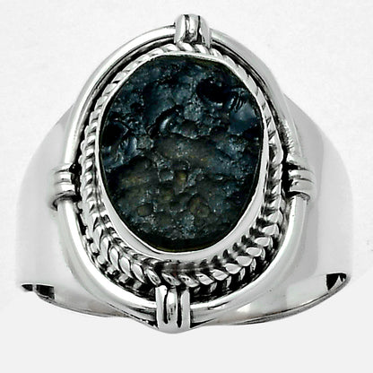 Natural Tektite Rough - Greek Ring size-7 R-1539 SDR156257